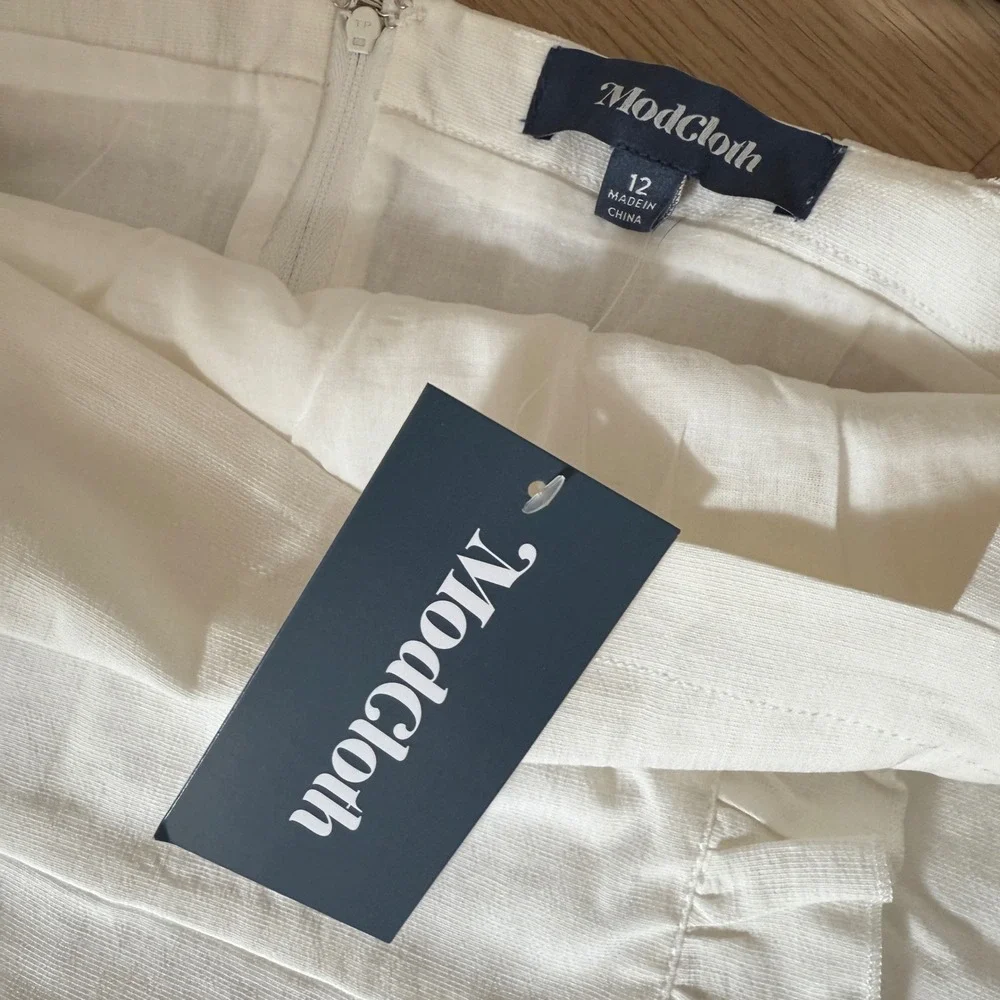 Modcloth White Ruffle Mini Dress - Picture 2 of 6